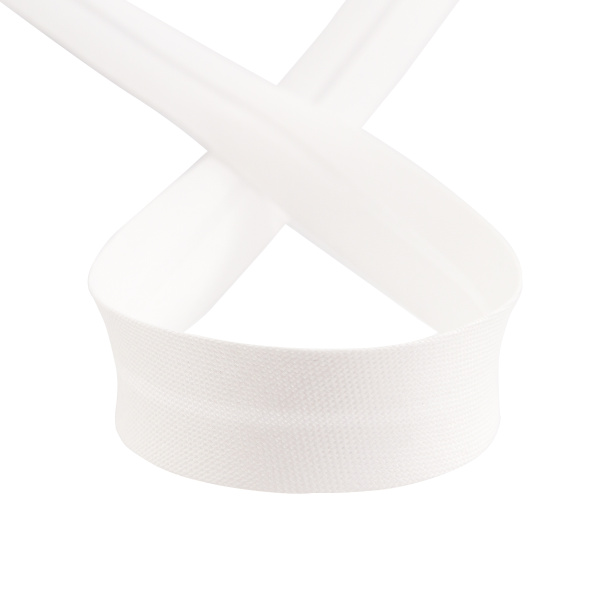 Косая бейка хлопок, 20 мм, 20 м, цвет 02, цвет белый. Арт 6570-20мм-02    