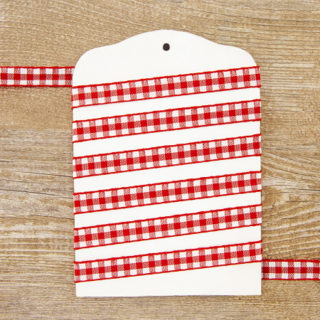 Лента с рисунком клетка SAFISA, 11 мм, 25 м, цвет 14, красный. Арт 469-11мм-14             