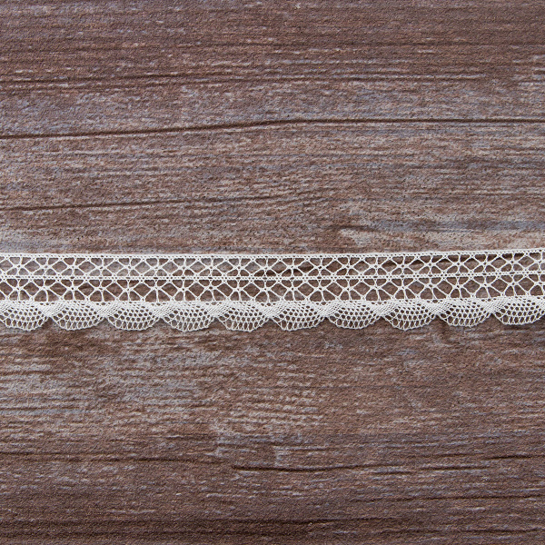 Мерсеризованное хлопковое кружево, 20 мм, цвет белый. Арт 2015/01
