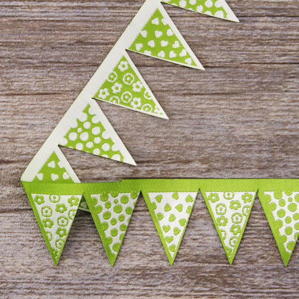 Лента жаккард "Флажки" SAFISA, 36 мм, 15 м, цвет 03. Арт 9201-36мм-03