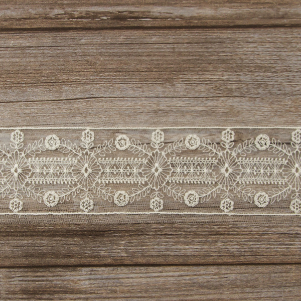 Кружево-вышивка на тюле, 40 мм. Арт 42235/58