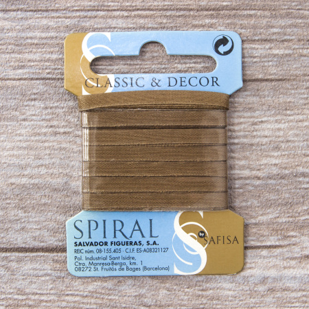 Лента для вышивания SAFISA на блистере, 4 мм, 5 м, цвет 88, коричневый. Арт P111-4мм-88             