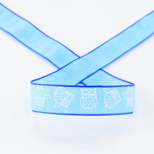 Лента с рисунком SAFISA, 15 мм, 15 м, цвет 16, бирюзовый. Арт 35117-15мм-16