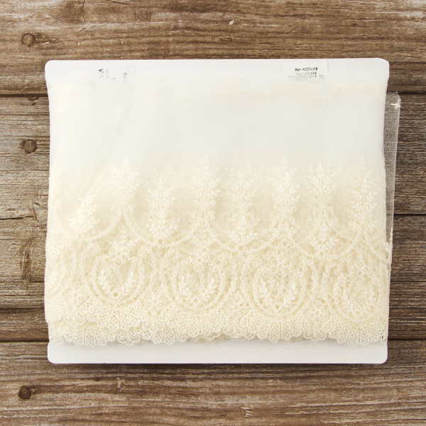 Кружево-вышивка на тюле, 75 мм. Арт 42234/58