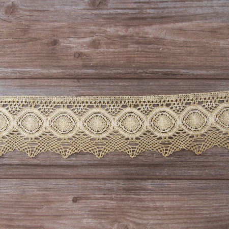 Мерсеризованное хлопковое кружево, 105 мм, цвет небелёный. Арт 1103/L1                 