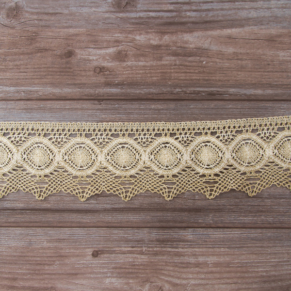 Мерсеризованное хлопковое кружево, 105 мм, цвет небелёный. Арт 1103/L1                 