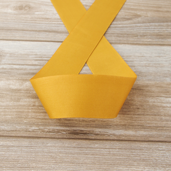 Лента репсовая SAFISA, 50 мм, 25 м, цвет 54 бежево-золотистый. Арт 350-50мм-54