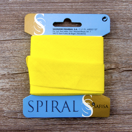 Косая бейка хлопок/полиэстер на блистере, 30 мм, 2,5 м, цвет 32, желтый. Арт P06120-30мм-32          