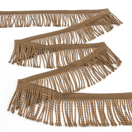 Бахрома витая, 60 мм, цвет темно-бежевый теплый. Арт PP-60 col.710