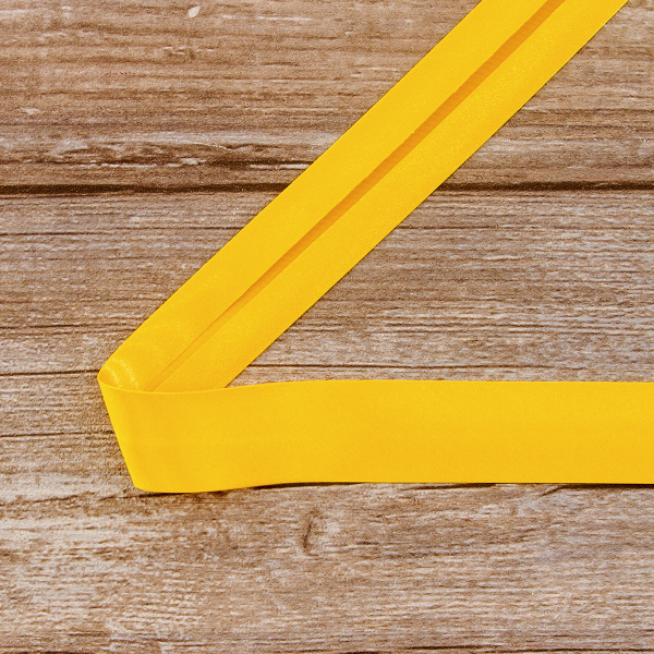 Косая бейка атласная 30 мм, 25 м, цвет 22, цвет спелого манго. Арт 6260-30мм-22            