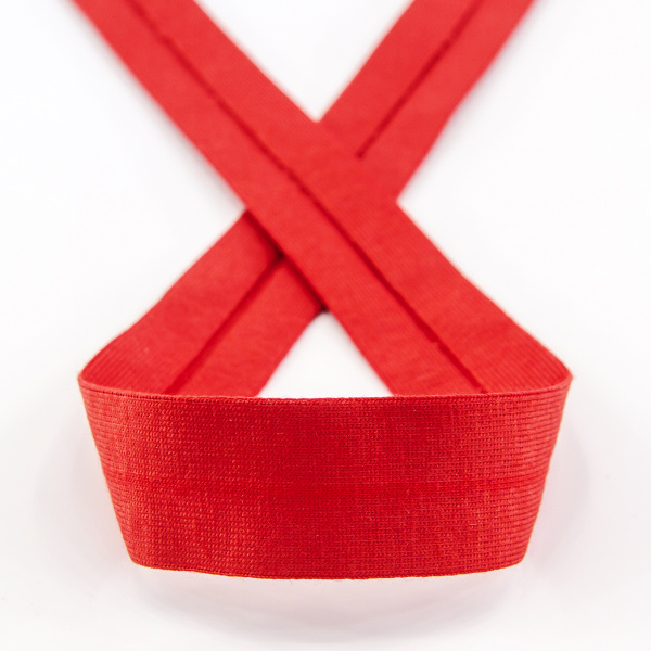 Косая бейка хлопок, 20 мм, 20 м, цвет 14, красный. Арт 6598-20мм-14