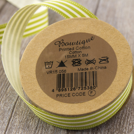 Лента хлопковая на картонной мини-катушке "Полоски". Арт VR15.056