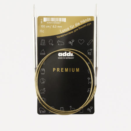 Спицы, круговые, супергладкие, addiClassic №8, 100 см. Арт 105-7/8-100