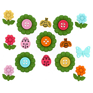 Набор пуговиц и/или декоративных элементов "Цветочное счастье"
