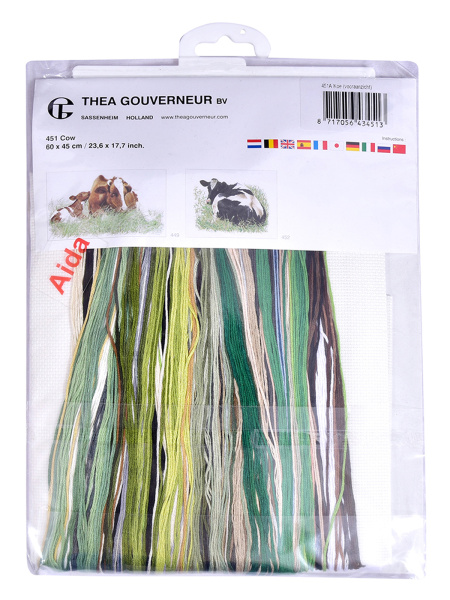 Набор для вышивания "Корова", канва лён 32 ct. Арт 451            