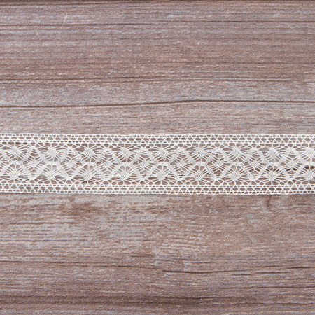 Мерсеризованное хлопковое кружево, 30 мм, цвет белый. Арт 2026/01