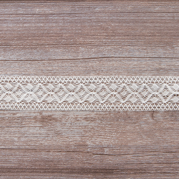 Мерсеризованное хлопковое кружево, 30 мм, цвет белый. Арт 2026/01