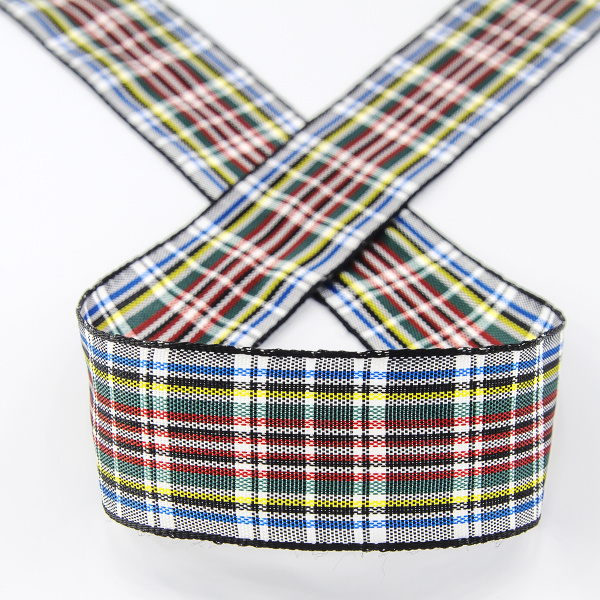 Лента с рисунком клетка SAFISA, 26 мм, 25 м, цвет 05, хаки. Арт 5221-26мм-05            