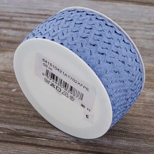 Тесьма PEGA тип вьюнчик, голубой, 6,4 мм. Арт 841510421A1702