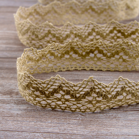 Мерсеризованное хлопковое кружево, 40 мм, цвет небеленый. Арт 3121/LA                 