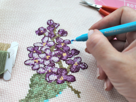 Маркер для разметки на ткани, линия 1 мм, цвет голубой, смываемый водой. Арт 295                     