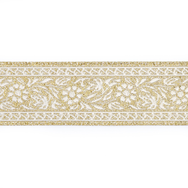 Лента жаккардовая с люрексом SAFISA арт.9251, 25 мм, 15 м. Арт 9251-25мм-101