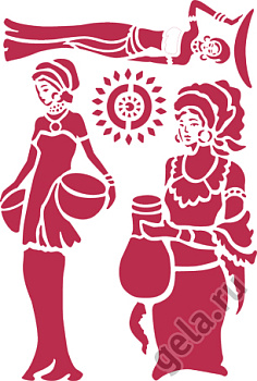 Трафарет "Этнические фигуры". Арт KSG218                  