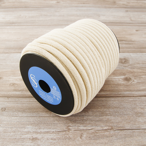 Шнур плетеный SPIRAL ( SAFISA), 8 мм, 50 м, цвет бежевый натуральный. Арт 25280-8mm-56
