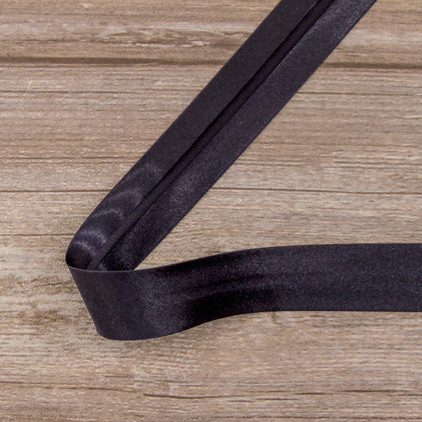 Косая бейка атласная 30 мм, 25 м, цвет 72, черно-синий. Арт 6260-30мм-72            