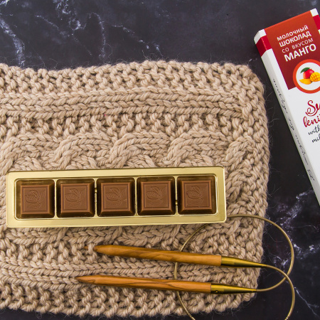 Шоколад молочный со вкусом манго "Sweet knitting". Арт 1SK