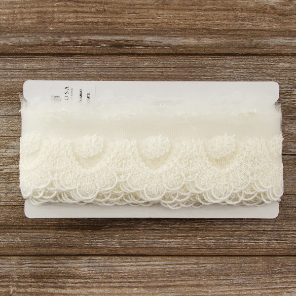 Кружево-вышивка на тюле, 35 мм. Арт 42245/00