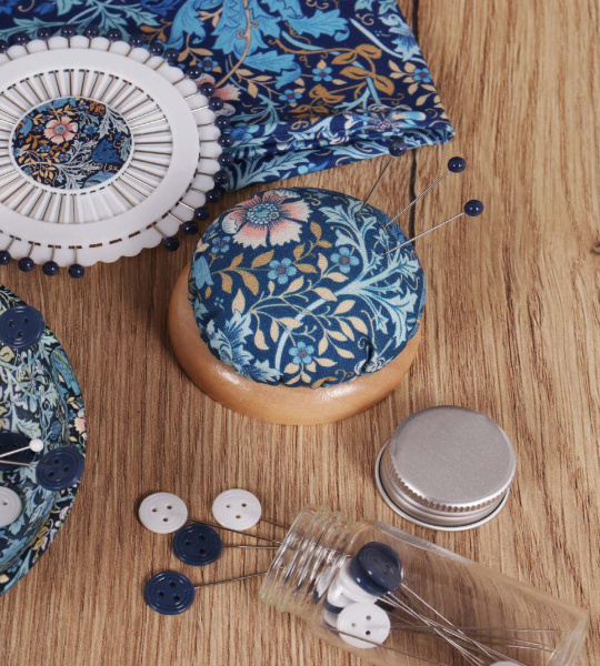 Булавки портновские с головками-пуговичками, цвет синий и белый, 47 мм, 30 шт. Арт HGC720.01