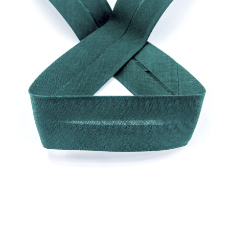 Косая бейка хлопок/полиэстер на блистере, 30 мм, 2,5 м, цвет 43, темно-зеленый. Арт P06120-30мм-43          