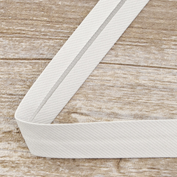 Косая бейка хлопок/полиэстер, 20 мм, 20 м, цвет 27, Серый светлый. Арт 6470-20мм-27