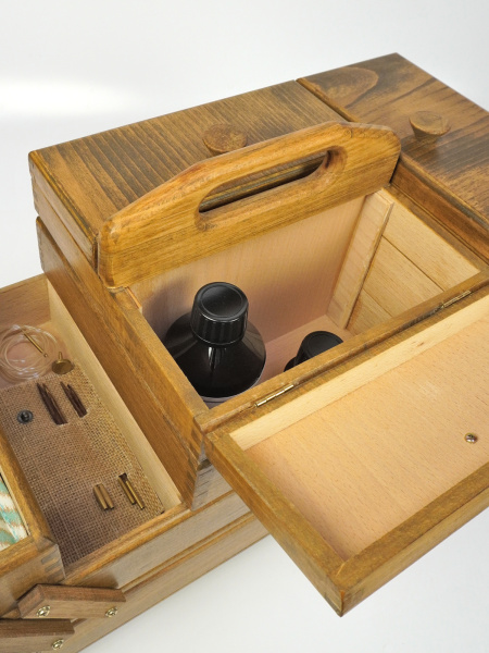 Шкатулка для рукоделия, бук, 4 этажа, коричневый. Арт 31/208/2