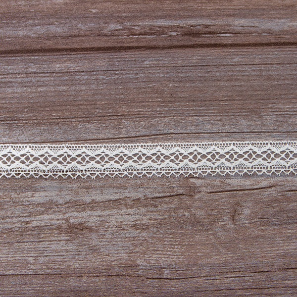 Мерсеризованное хлопковое кружево, 20 мм, цвет белый. Арт 1579/01