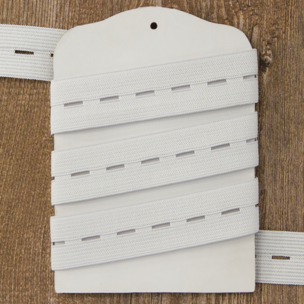 Резинка перфорированная, 25 мм, цвет белый. Арт 854131116P1101          