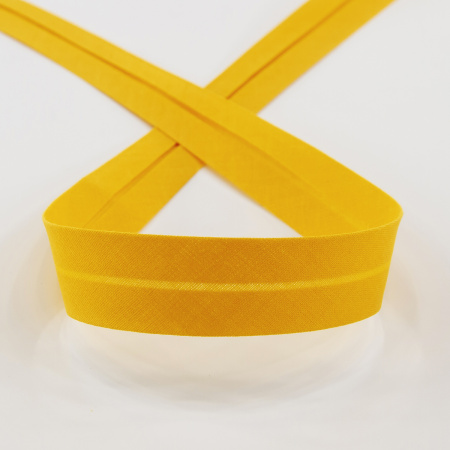 Косая бейка хлопок/полиэстер 20 мм, 25 м, цвет 33, светло-оранжевый. Арт 6120-20мм-33            