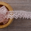 Мерсеризованное хлопковое кружево, 25 мм, цвет светло-розовый. Арт 3207/06                 