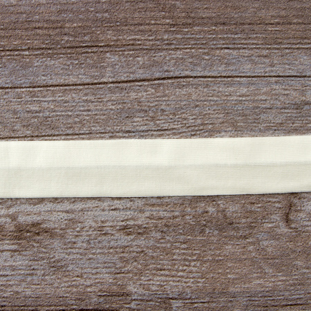 Косая бейка хлопок, 20 мм, 20 м, цвет 56, 056 кремовый. Арт 6598-20мм-56