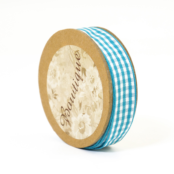 Лента с рисунком на картонной катушке "Клетка", цвет тёмно-зелёный. Арт R13115/308