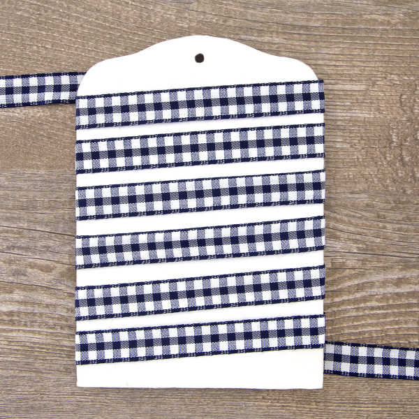 Лента с рисунком клетка SAFISA, 11 мм, 25 м, цвет 15, темно-синий. Арт 469-11мм-15             