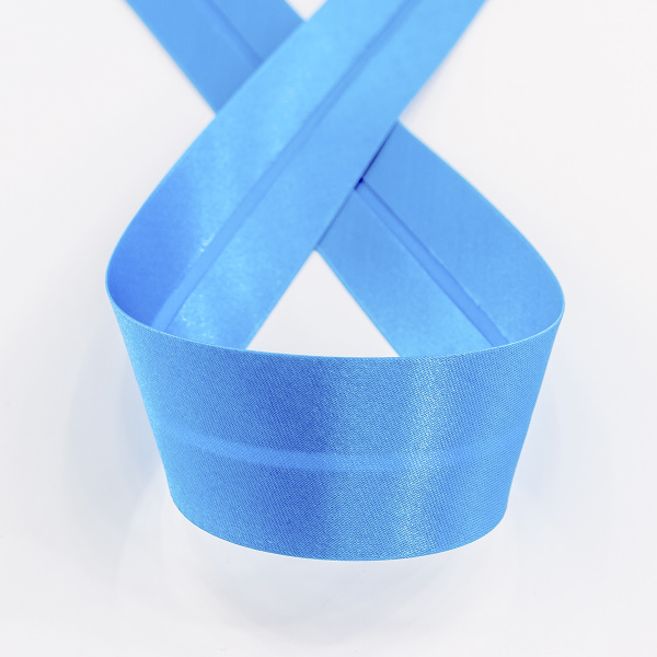 Косая бейка атласная 30 мм, 25 м, цвет 16, бирюзовый. Арт 6260-30мм-16            