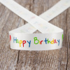 Лента атласная на картонной мини-катушке "Happy Birthday". Арт VR15.509