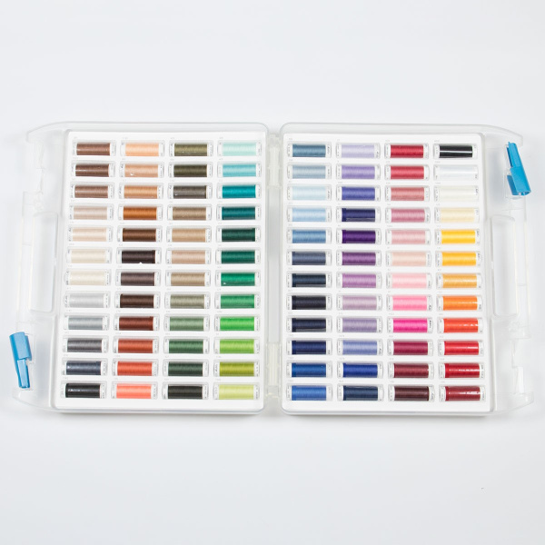 Набор с нитками Seralon  в пластиковом кейсе, 96 катушек. Арт TCSE96-KIT