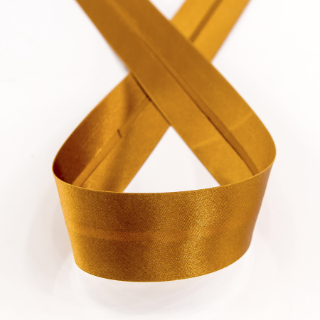 Косая бейка атласная 30 мм, 25 м, цвет 44, бронзовый. Арт 6260-30мм-44            