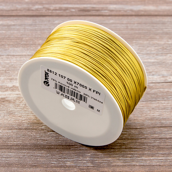 Шнур металлизированный, 1 мм, цвет золотистый. Арт 881210700X7000          