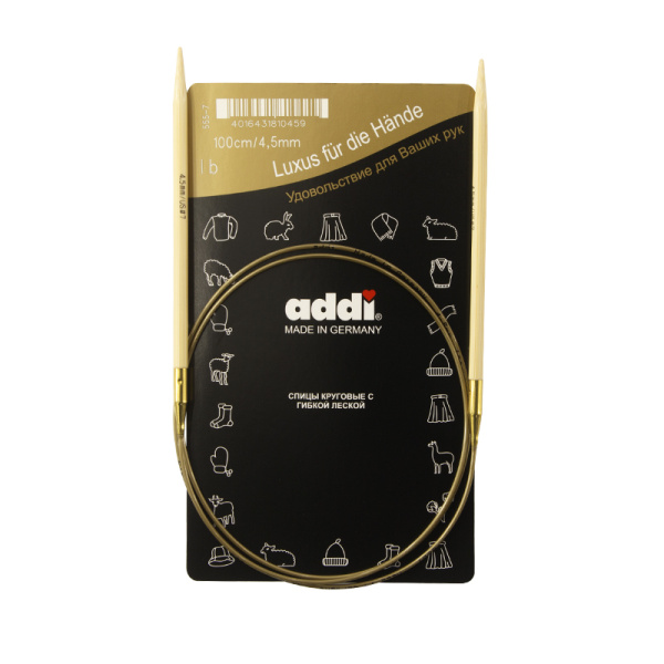 Спицы, круговые, бамбук addiNature BAMBOO №4,5, 100 см. Арт 555-7/4.5-100