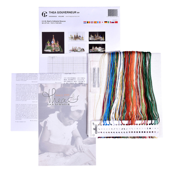 Набор для вышивания "Собор Покрова Пресвятой Богородицы, что на Рву", канва лён 36 ct. Арт 513