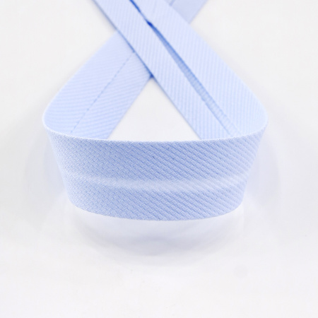 Косая бейка хлопок/полиэстер, 20 мм, 20 м, цвет 51, бледно-голубой. Арт 6470-20мм-51